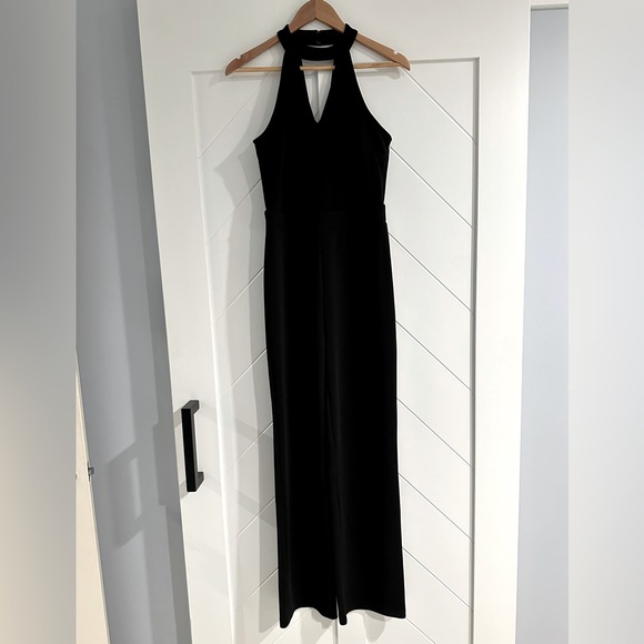 Bar III Cutout Halter Jumpsuit, Black, Size 4 - Picture 5 of 10